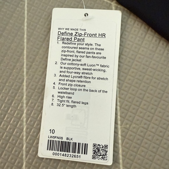 NEW Lululemon Define Zip-Front High-Rise Flared Pant Size 10‎ Black $128 - Picture 9 of 11